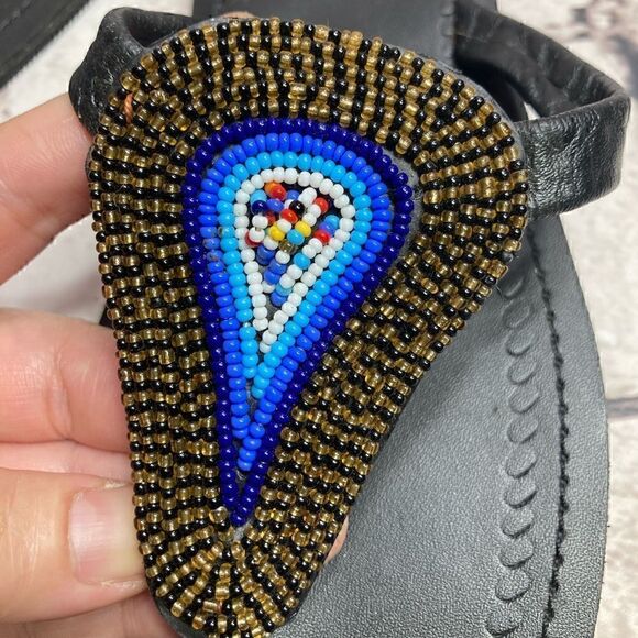 10 (41) MAASAI TRIBE WOMEN leather & rubber SANDAL - Picture 4 of 7